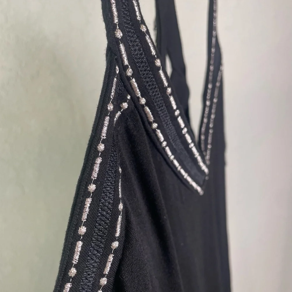 White House Black Market Black Tank with Emboirdered Trim - Picture 3 of 6